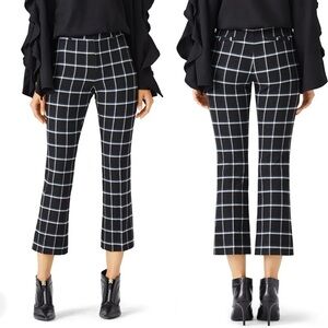 Derek Lam Crosby Size 6 Black Plaid Trousers Pants Bottoms